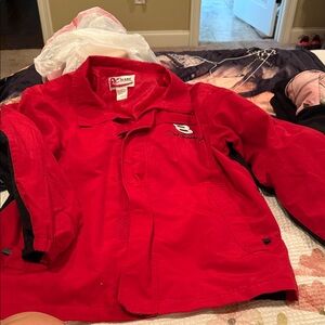 Chase Authentics VINTAGE Dale Jr #8 Red & Black windbreaker zip up & pockets-LG